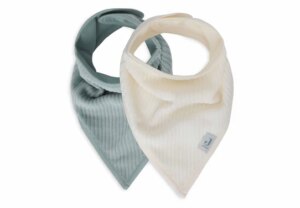 Slab Bandana Velvet Rib Sea Green Ivory 2-pack