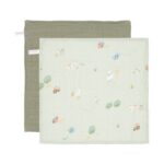 Monddoekjes Little Dutch 25x25 Little Farm Olive 2st