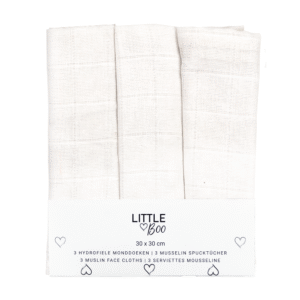 Monddoekjes Little Boo Uni White 3-pack 30x30
