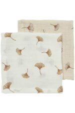 Monddoekjes Meyco Gingko Offwhite/Soft Sand 2-pack